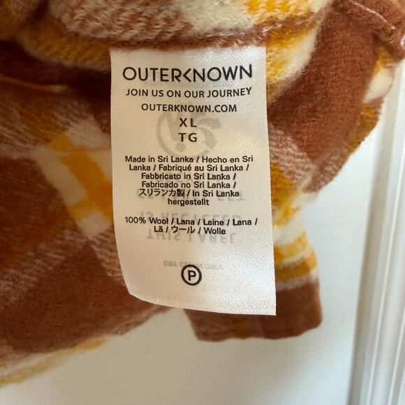 Outerknown Manteco Wool Blanket Shirt Mens XL Brown Flannel Shacket Casual Cozy - Picture 7 of 10